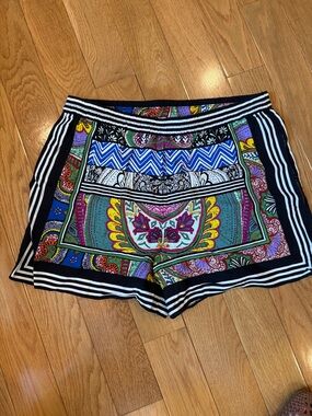 Anthropologie Multicolor Paisley-Print  Shorts with pockets